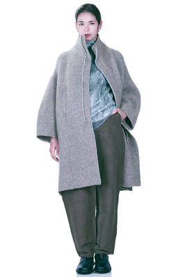 cappotto sotto al ginocchio in maglia doppiata di lana, poliammide, yak, mohair ed elastan melange - BOBOUTIC 
