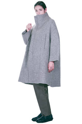 cappotto sotto al ginocchio in maglia doppiata di lana, poliammide, yak, mohair ed elastan melange - BOBOUTIC 