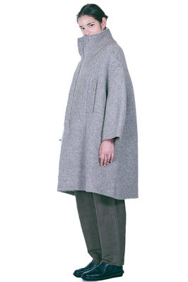 cappotto sotto al ginocchio in maglia doppiata di lana, poliammide, yak, mohair ed elastan melange - BOBOUTIC 