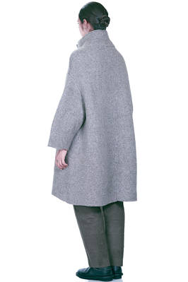 cappotto sotto al ginocchio in maglia doppiata di lana, poliammide, yak, mohair ed elastan melange - BOBOUTIC 