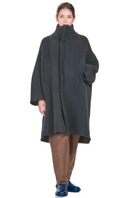cappotto sotto al ginocchio in maglia doppiata di lana, poliammide, yak, mohair ed elastan - BOBOUTIC 