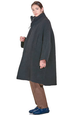 cappotto sotto al ginocchio in maglia doppiata di lana, poliammide, yak, mohair ed elastan - BOBOUTIC 