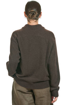 maglia al fianco in maglia garzata di cachemire, seta e poliestere - BOBOUTIC 
