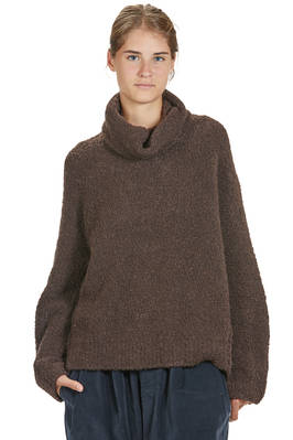calf length dress in cashmere melange brushed knit, silk and super soft polyester  - 227