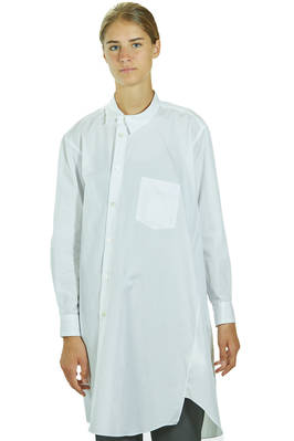 long and asymmetrical men's shirt in cotton poplin  - 157