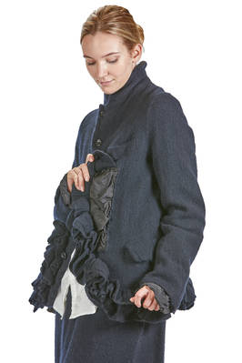 giacca al fianco, sfiancata, in tweed a tinta unita di lana e nylon - COMME des GARÇONS - COMME des GARÇONS 