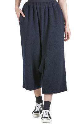 wide saharouel trousers in solid color heavy tweed of wool and nylon  - 157