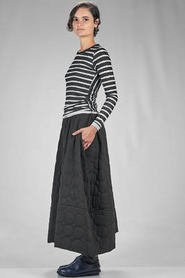 hip length t-shirt in striped polyester and elastane jersey - MARIA CALDERARA 