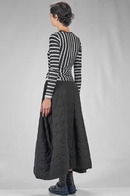 hip length t-shirt in striped polyester and elastane jersey - MARIA CALDERARA 