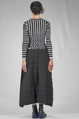 hip length t-shirt in striped polyester and elastane jersey - MARIA CALDERARA 