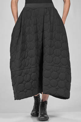 long and wide skirt in matelassé jersey with circles of cotton and polyester  - 364