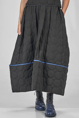 long and wide skirt in matelassé jersey with circles of cotton and polyester  - 364