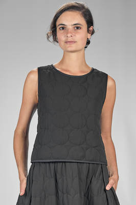 hip length vest in matelassé jersey with polyester circles  - 364