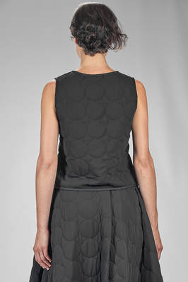 hip length vest in matelassé jersey with polyester circles - MARIA CALDERARA 