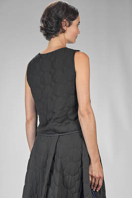 hip length vest in matelassé jersey with polyester circles - MARIA CALDERARA 