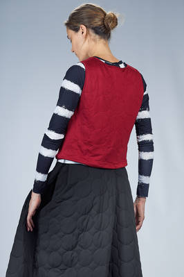 hip length vest in matelassé jersey with viscose and elastane, polyester padding - MARIA CALDERARA 