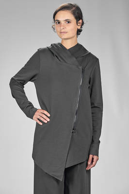 giacca lunga in doppio jersey stretch di viscosa, poliammide ed elastan  - 364