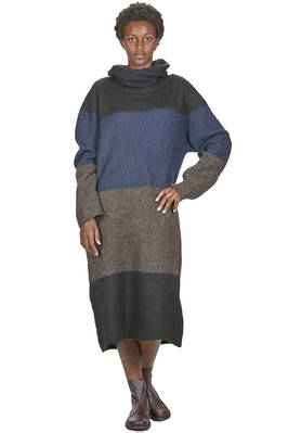 wide longuette dress in alpaca, wool and polyamide knit - wide longuette dress in alpaca, wool and polyamide knit  - 161