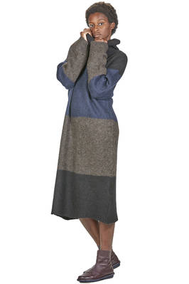 abito ampio, longuette, in maglia di alpaca, lana e poliammide - FORME D' EXPRESSION 
