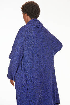 cappotto lungo e ampio in maglia melange di lana vergine e poliammide - FORME D' EXPRESSION 