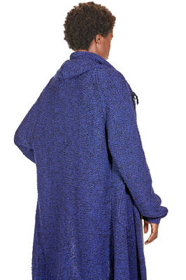 cappotto lungo e ampio in maglia melange di lana vergine e poliammide - FORME D' EXPRESSION 