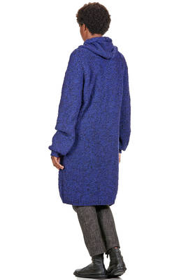 cappotto lungo e ampio in maglia melange di lana vergine e poliammide - FORME D' EXPRESSION 
