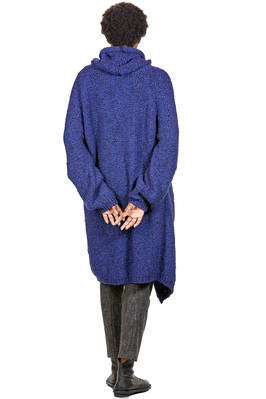 cappotto lungo e ampio in maglia melange di lana vergine e poliammide - FORME D' EXPRESSION 