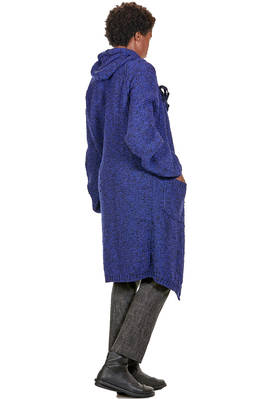 cappotto lungo e ampio in maglia melange di lana vergine e poliammide - FORME D' EXPRESSION 