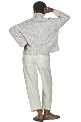 maglia al fianco, ampia, in maglia a coste di cotone, alpaca e lana melange - FORME D' EXPRESSION 