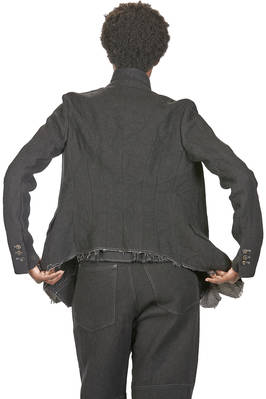 giacca al fianco, sfiancata, in tela di lana, lino, poliammide e cotone - FORME D' EXPRESSION 