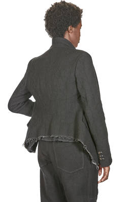 giacca al fianco, sfiancata, in tela di lana, lino, poliammide e cotone - FORME D' EXPRESSION 