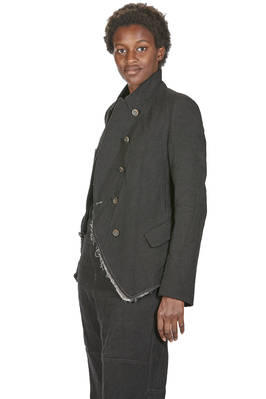 giacca al fianco, sfiancata, in tela di lana, lino, poliammide e cotone - FORME D' EXPRESSION 