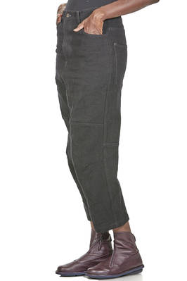 pantalone 5 tasche in tela di lana vergine e lino - FORME D' EXPRESSION 
