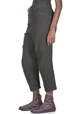 pantalone 5 tasche in tela di lana vergine e lino - FORME D' EXPRESSION 