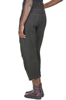 pantalone 5 tasche in tela di lana vergine e lino - FORME D' EXPRESSION 