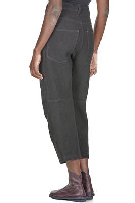 pantalone 5 tasche in tela di lana vergine e lino - FORME D' EXPRESSION 