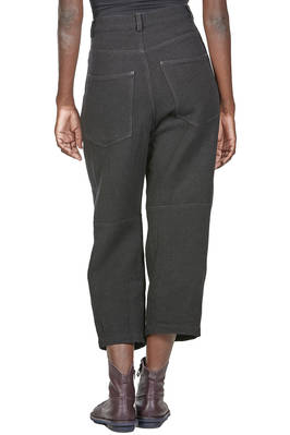 pantalone 5 tasche in tela di lana vergine e lino - FORME D' EXPRESSION 