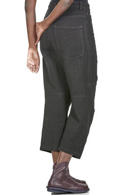 pantalone 5 tasche in tela di lana vergine e lino - FORME D' EXPRESSION 