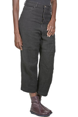 pantalone 5 tasche in tela di lana vergine e lino - FORME D' EXPRESSION 