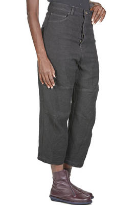 pantalone 5 tasche in tela di lana vergine e lino - FORME D' EXPRESSION 