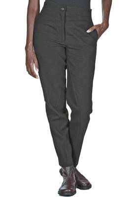 slim trousers in virgin wool and linen canvas  - 161