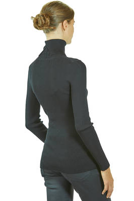 dolce-vita al fianco in maglia a costine verticali di lana - JUNYA WATANABE 