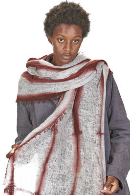 SUZUSAN Long And Wide Scarf In Cashmere Gauze With Hand Dyed