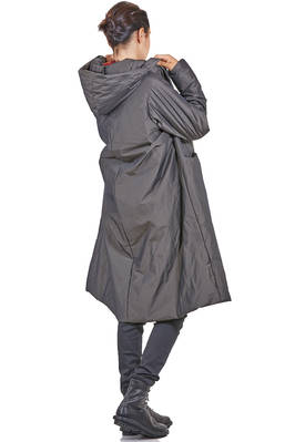 SHU MORIYAMA - Long Down Jacket In Polyester Twill Padded With
