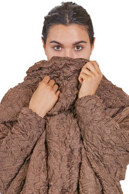 small scarf in polyester and wool froissé, lightly padded in polyester  - 123