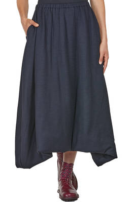 long and wide skirt in wool jersey lined in cupro, padded in polyester  - 123