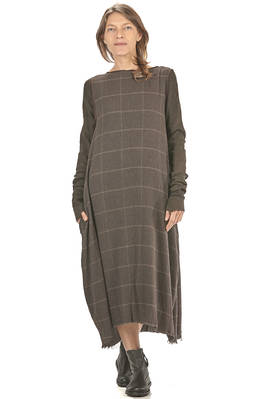 flared longuette dress in wool, viscose, polyamide, elastane and cupro  - 163