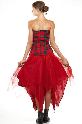 abito 'sculpture', a due pezzi in tartan di lana, tulle di seta e base in cupro - MARC LE BIHAN 