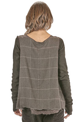 hip length flared top in wool, viscose, polyamide, elastane and cupro - MARC LE BIHAN 