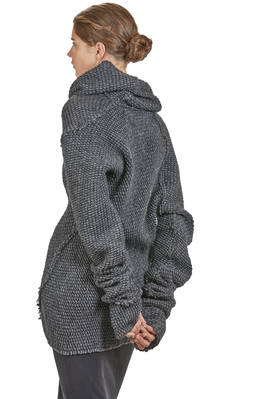 maglia lunga in maglia a nido d'ape di acrilico, lana, alpaca, cotone e poliestere - MARC LE BIHAN 